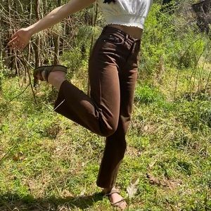 Wide Leg Brown Pants